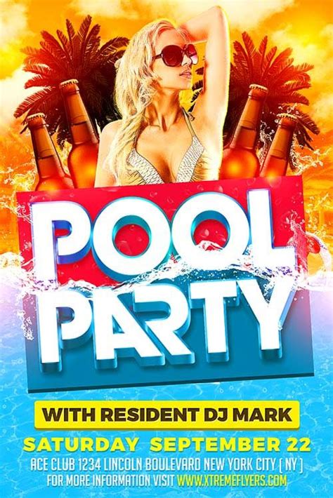 summer pool party psd flyer template httpxtremeflyerscomsummer pool party psd flyer