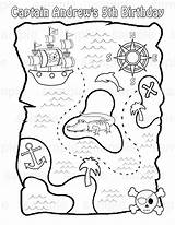 Map Treasure Coloring Kids Printable Pirate Pages Getdrawings sketch template