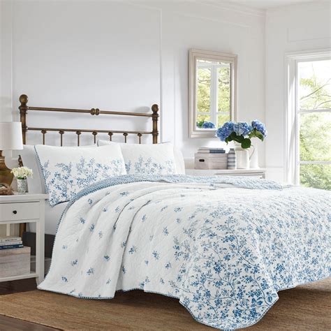 Flora Blue Mini Quilt Set Bedding By Laura Ashley