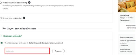 center parcs kortingscode  korting  april