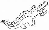 Alligator Crocodile Coloring Pages Cartoon Drawing Kids Clipart Printable Reptiles Color Ca Mau Tranh Sau Con Alligators Line Crocodiles Pdf sketch template