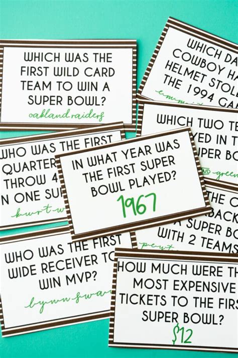 printable super bowl trivia questions game play party plan