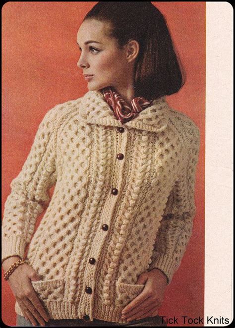 no 180 pdf knitting pattern vintage women s a true aran etsy