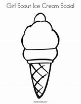 Ice Cream Coloring Social Scout Girl Cliparts Clip Twistynoodle Cone Built California Usa sketch template