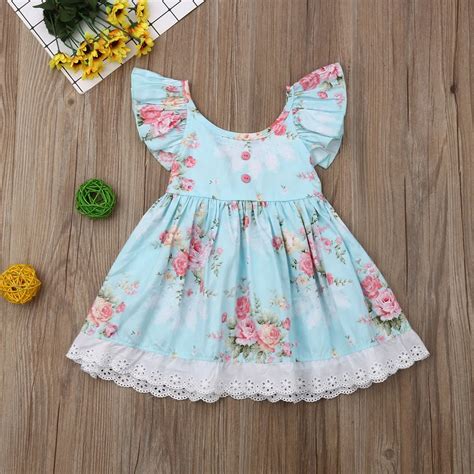 newborn baby girls clothes toddler cotton sleeveless floral dress