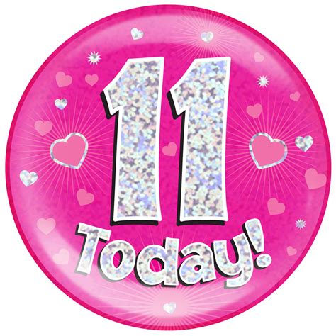 birthday pink holographic jumbo badge pageant party