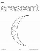 Crescent Dot Do Printable Coloring Pages Shape Worksheets Shapes Preschool Preschoolers Worksheet Recognition Toddlers Mpmschoolsupplies Cutting Tracing These Cresent Included sketch template