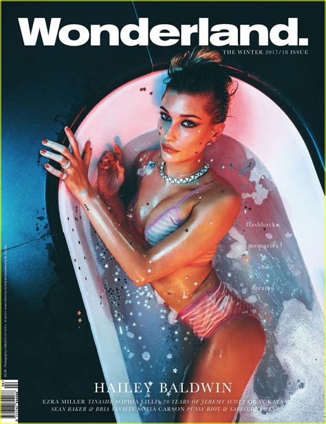 hailey baldwin takes a bath in her bikini in sexy wonderland cover