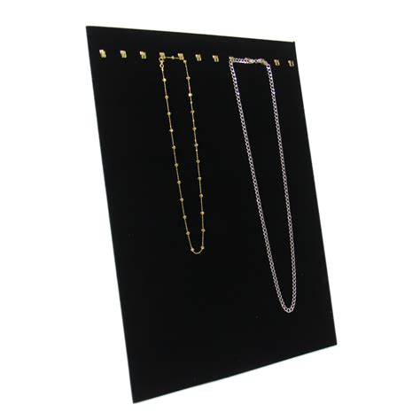 black velvet  hook necklace chain jewelry display holder easel stand findings outlet