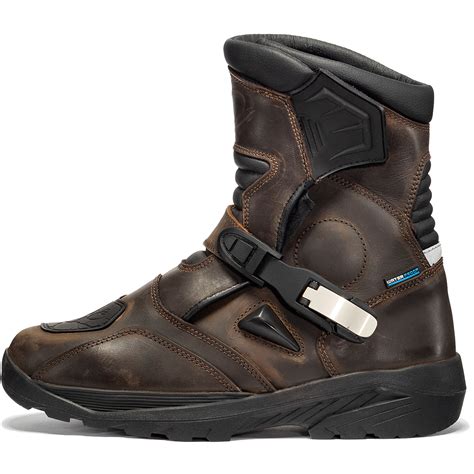 black rogue adventure mid waterproof motorcycle boots touring leather