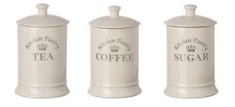 majestic cream tea coffee sugar canisters set kitchen storage jar