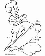 Coloring Summer Pages Printable Book Kids Colouring Sheets Cartoon Water Print Cliparts Wakeboarding Clipart Preschool Color Boy Boys Fun Wake sketch template