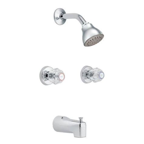moen ep chateau standard tub  shower faucet trim  gpm shower chrome plated