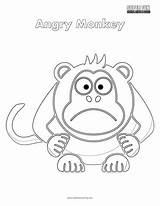 Coloring Monkey Angry Cartoon Fun sketch template