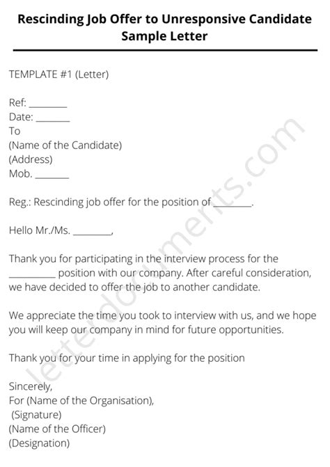 sample rescinding job offer letter due  background check