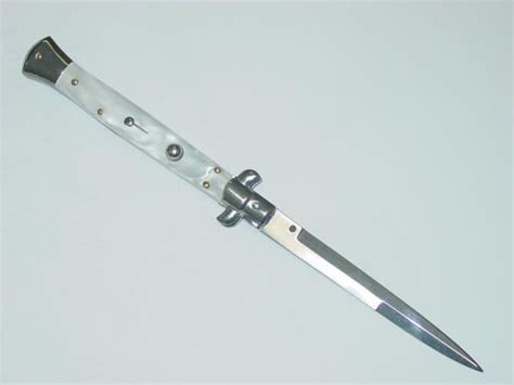 italian stiletto switchblade white 9 inches knife switchblade knife