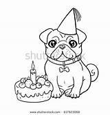 Coloring Birthday Pug Pages Dog Puppy Cute Getdrawings Printable Print Getcolorings Color sketch template