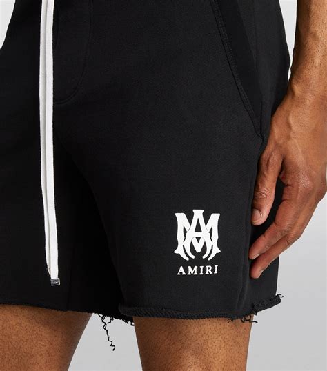 amiri black logo shorts harrods uk