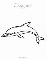 Flipper Coloring Swim Dolphins Built California Usa Twistynoodle sketch template