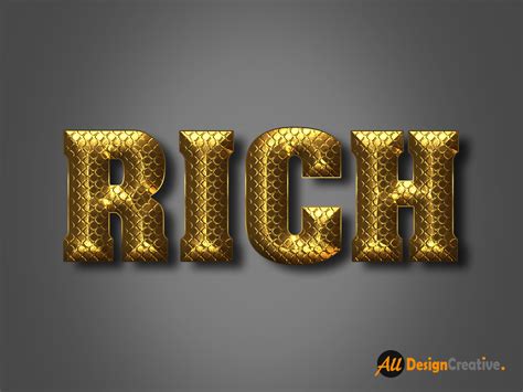 rich gold text effect psd  design creative