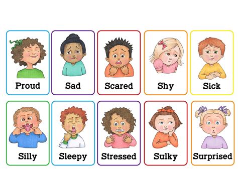 emotions clip art cards etsy