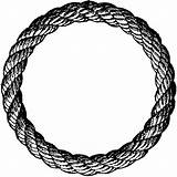 Rope Circle Clipart Nautical Border Frame Knot Clip Vector Drawing Tattoo Cliparts Designs Round Lasso Grommet Circular Line Outline Gif sketch template