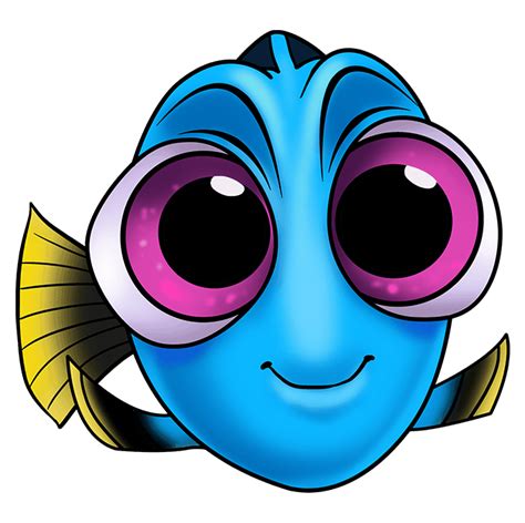 draw baby dory  finding dory  easy drawing tutorial
