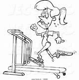 Treadmill Drawing Cartoon Getdrawings Running Woman sketch template