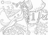 Rapunzel Vettore Fumetto Principessa sketch template