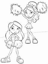 Bratz Coloring Cheerleaders sketch template