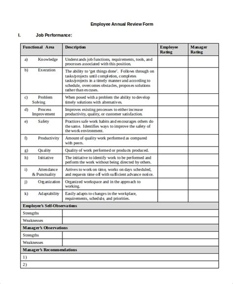 annual employee performance evaluation form printable forms vrogue