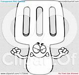 Mascot Spatula Mad Outlined Coloring Clipart Cartoon Vector Thoman Cory sketch template