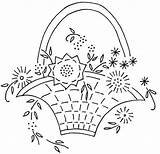 Embroidery Patterns Basket Flower Flowers Pattern Flickr Hand Vintage Baskets Designs Tutorial sketch template
