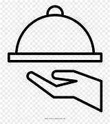 Outline Food Waiter Coloring Clipart Icon Pinclipart sketch template