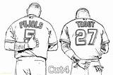 Coloring Baseball Pages Mlb Cubs Chicago Drawing Sox Printable Jersey Los Angeles Print Red Angels Reds Cincinnati Uniform Yankees Line sketch template