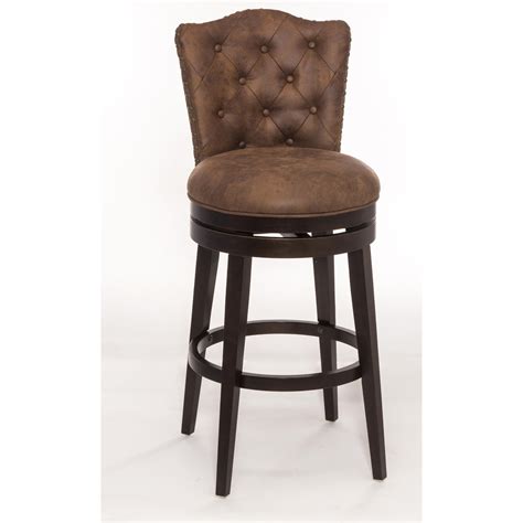 hillsdale wood stools   swivel bar stool  upholstered seat powells furniture