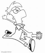 Coloring Ferb Pages Guitar Electric Printable Animations Phineas sketch template