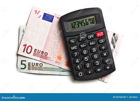 calculator  euro currency stock image image  economy office