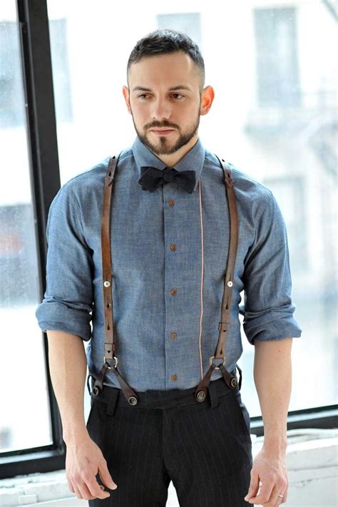 Love This Look Except The Bow Tie Brown Suspenders Leather