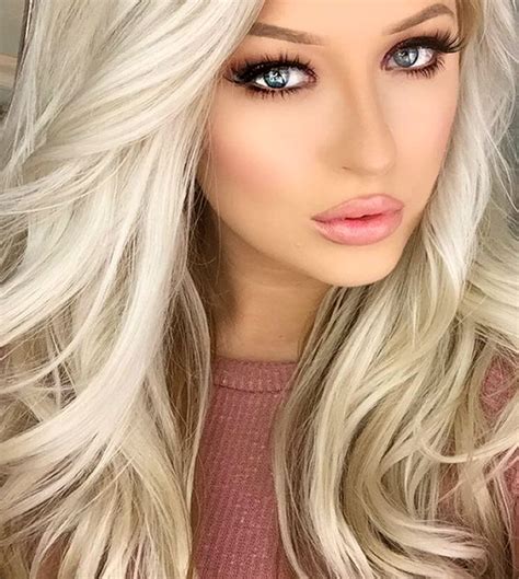 Blonde Hair Blue Eyes And Perfect Makeup