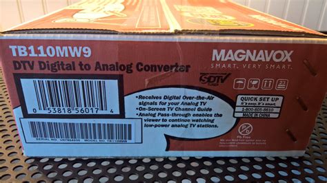 magnavox dtv digital  analog converter box tbmw nib