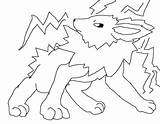 Jolteon Thunderbolt Coloring sketch template