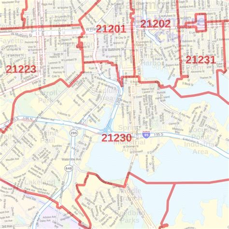 Baltimore Zip Code Map Maryland