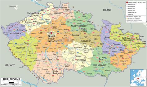 karte der tschechischen republik landkarte tschechien ost europa