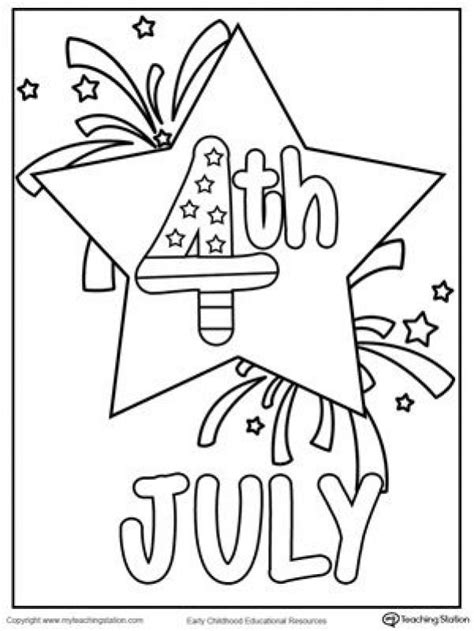 july star coloring page worksheet   july printable page
