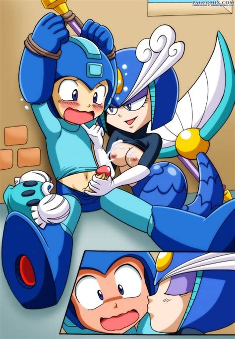 rule 34 bondage cum kissing megaman penis splash woman