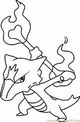 Pokemon Alola Marowak Raichu Pokémon Cubone Coloringpages101 Dibujo Coloriage Pikachu sketch template