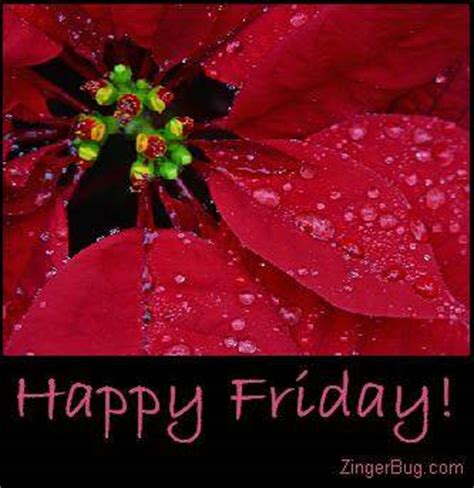happy friday red flower glitter graphic glitter graphic greeting