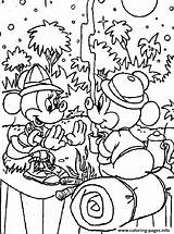 Coloring Camping Disney Mickey Pages Minnie Printable sketch template