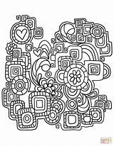 Doodle Coloring Abstract Pages Printable Doodles Supercoloring Categories sketch template